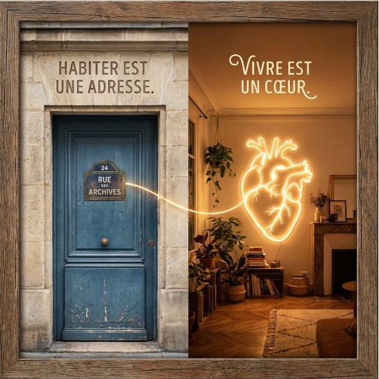 Habiter est une adresse. Vivre est un cœur.